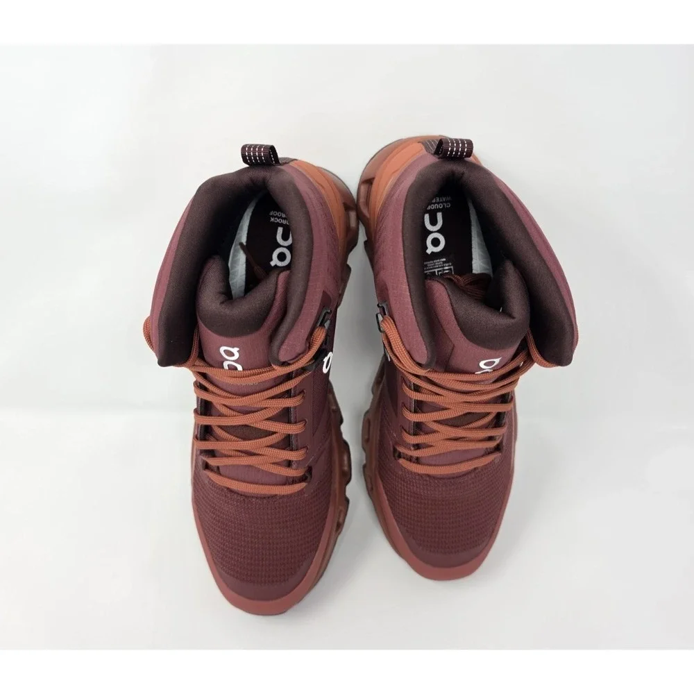 On Cloudrock 2 Waterproof Women's 9.5 Hiking‎ Boot Beet/Auburn